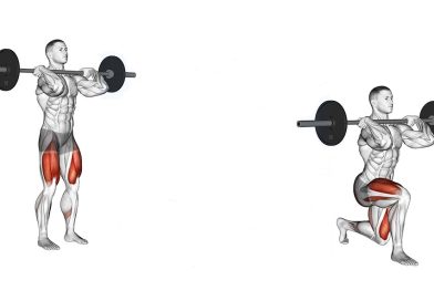 باربل فرانت رک لانج (Barbell front rack lunge)